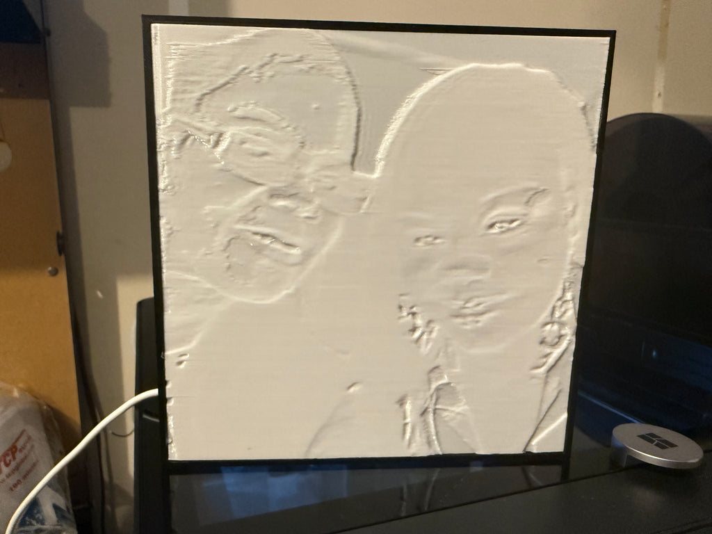 Custom Photo Lithophane Light Box with Song QR Code | 3D Printed Photo Lamp | Personalized Keepsake Gift