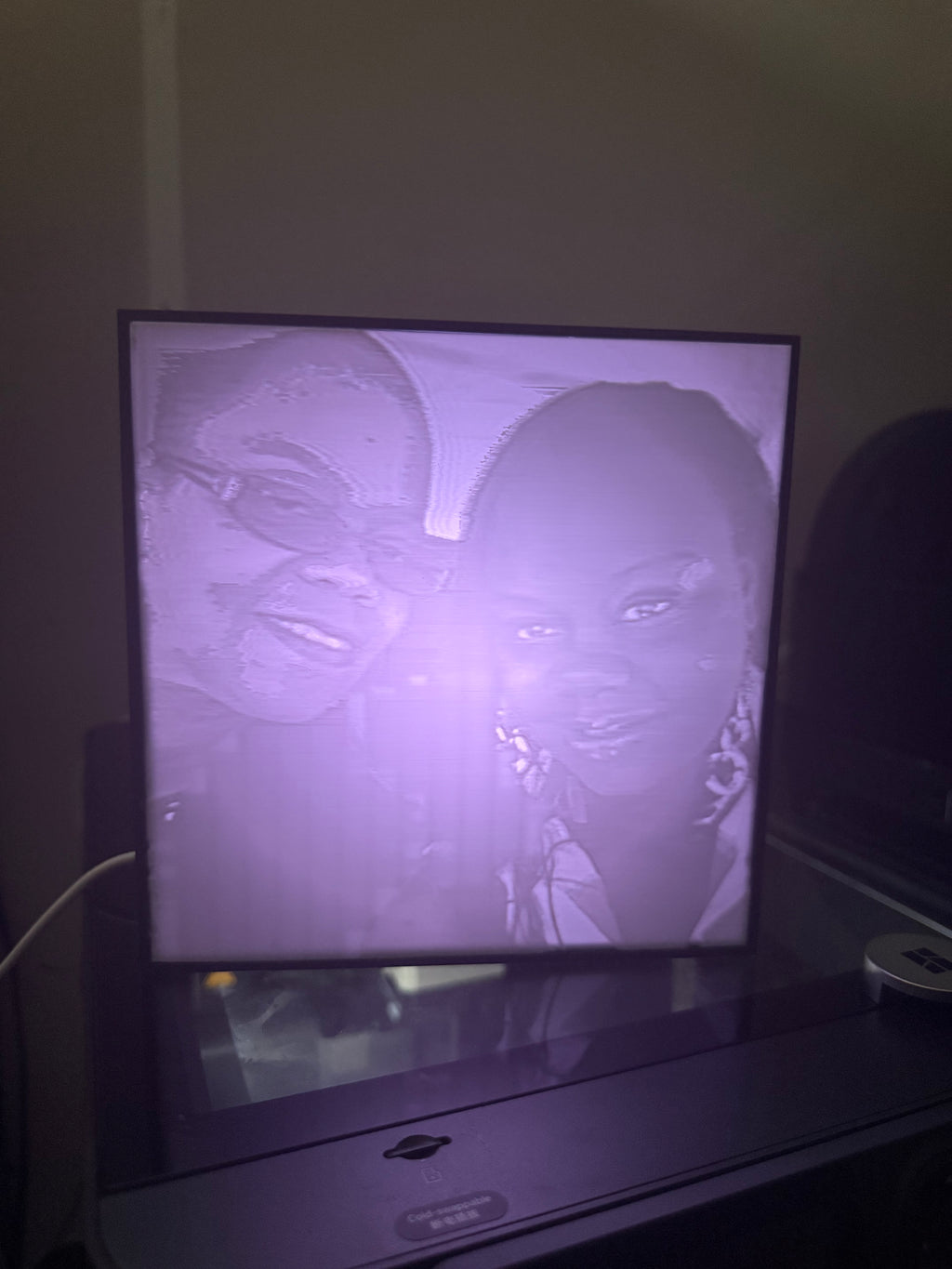 Custom Photo Lithophane Light Box with Song QR Code | 3D Printed Photo Lamp | Personalized Keepsake Gift