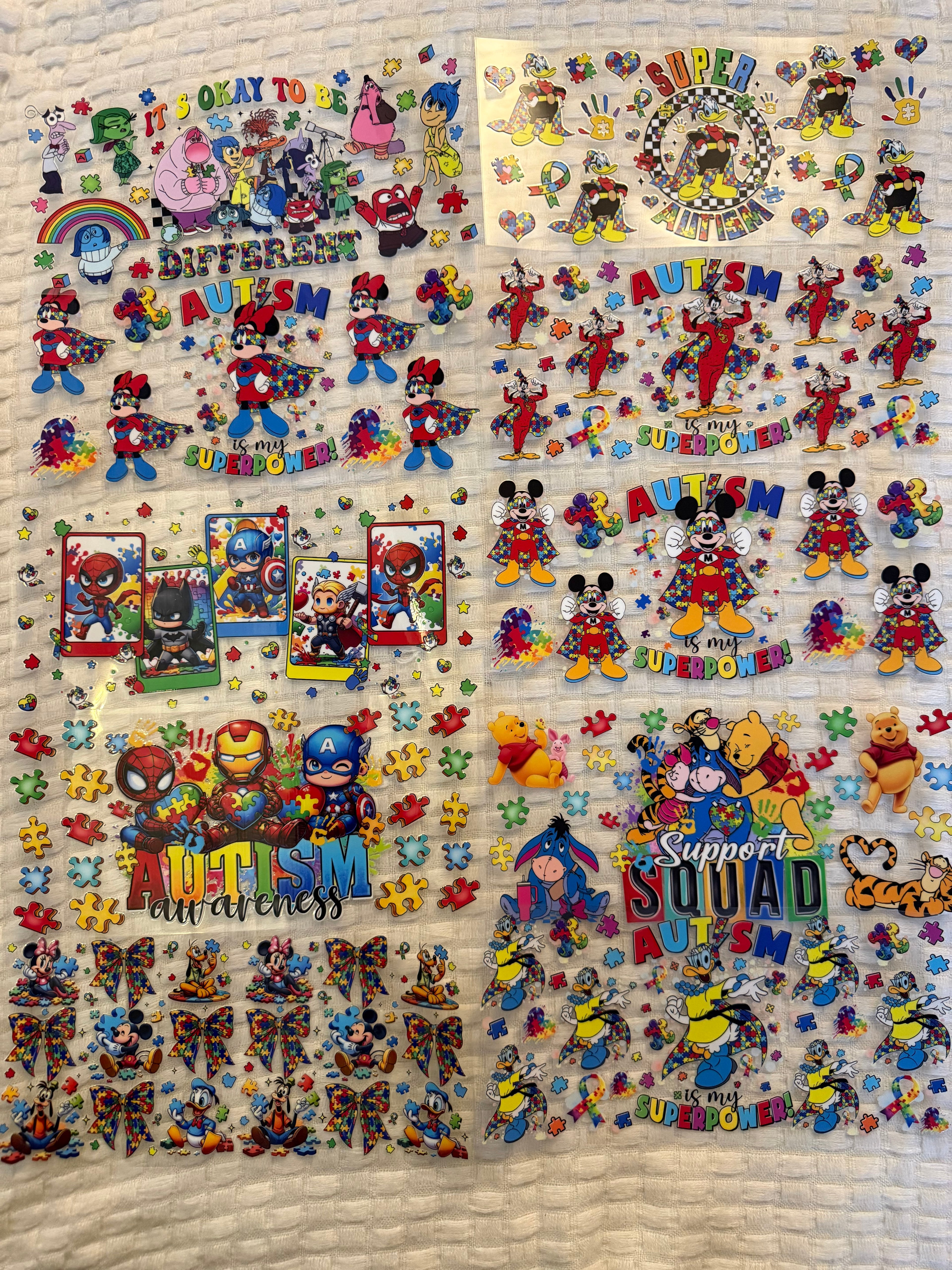 Autism UV DTF Sticker Bundle 2 – 10 Pack