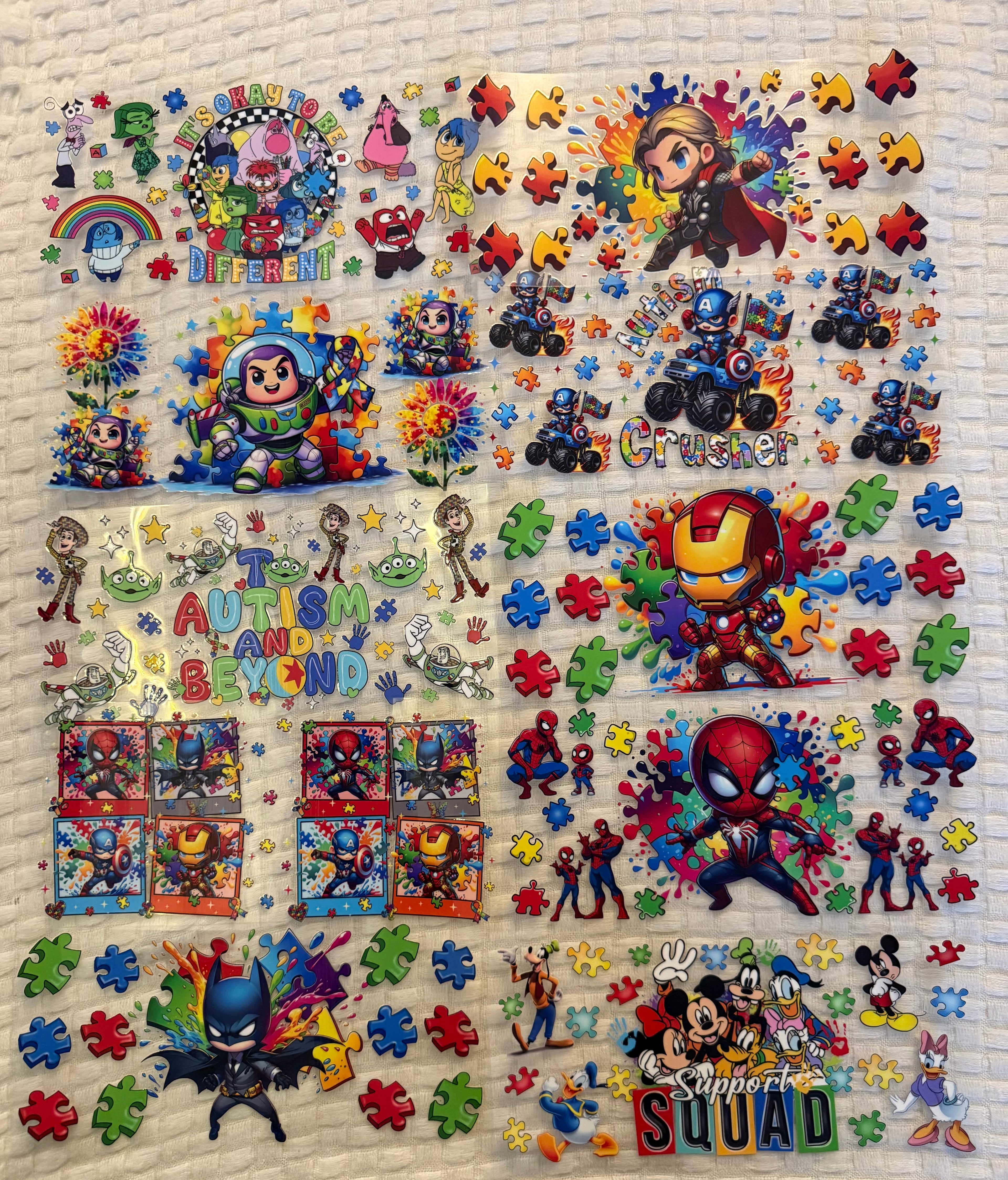 Autism UV DTF Sticker Bundle – 10 Pack