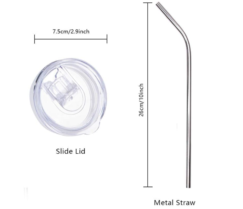 20 oz White Sublimation Starter Bundle + 10 Printed Designs